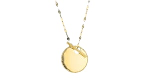 Italian 14kt Yellow Gold Personalized Disc Toggle Necklace