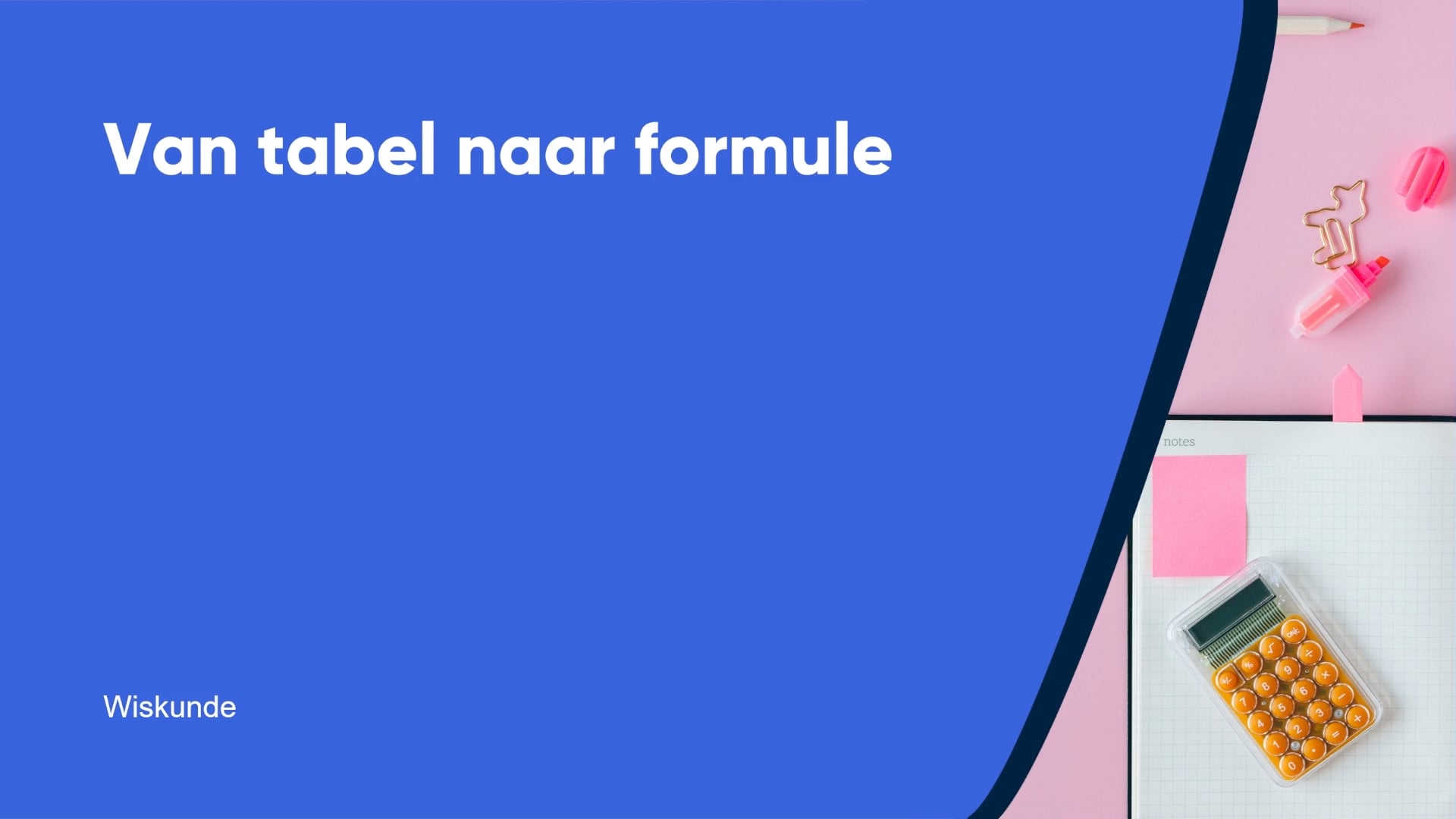 Van tabel naar formule