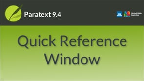 Quick Reference Window