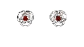 40 ct. t.w. Garnet Love Knot Earrings in Sterling Silver
