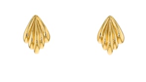 Italian 18kt Yellow Gold Grooved Earrings