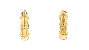 Italian 18kt Yellow Gold Bamboo-Style Hoop Earrings