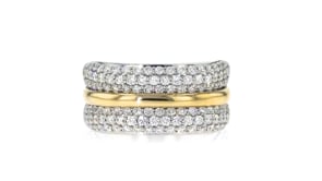 1.25 ct. t.w. Pave Diamond Ring in Sterling Silver with 14kt Yellow Gold