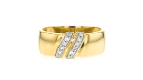15 ct. t.w. Diamond Double-Stripe Ring in 18kt Yellow Gold