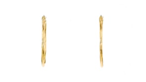 Italian 18kt Yellow Gold Oval-Shaped Twisted Hoop Earrings