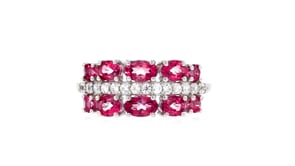 1.30 ct. t.w. Pink Topaz and .20 ct. t.w. White Zircon Ring in Sterling Silver