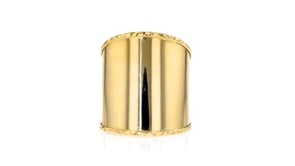 Italian 14kt Yellow Gold Textured and Polished Wide Ring