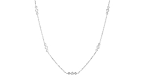 1.00 ct. t.w. Diamond Trio Station Necklace in 14kt White Gold