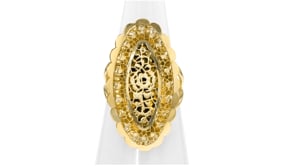 Italian 18kt Yellow Gold Floral Openwork Ring