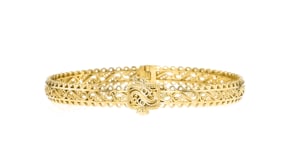 18kt Gold Over Sterling Filigree Bangle Bracelet