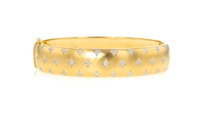 Diamond-Accented Star Bangle Bracelet in 18kt Gold Over Sterling