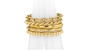 18kt Gold Over Sterling Jewelry Set Five Stackable Rings