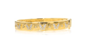 20 ct. t.w. Diamond Butterfly Bangle Bracelet in 18kt Gold Over Sterling