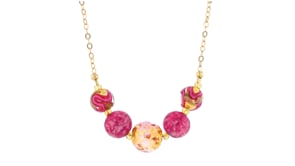 Italian Multicolored Murano Glass Bead Necklace in 18kt Gold Over Sterling