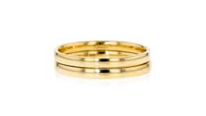 18kt Gold Over Sterling Jewelry Set Two 2mm Stackable Rings