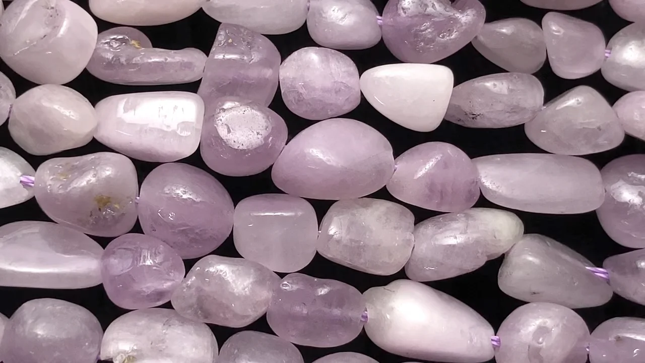 クンツァイト（産地・ナイジェリア） タンブル ｜天然石ビーズの卸問屋