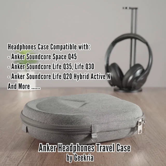 Geekria Shield Case Headphones Compatible with Anker Soundcore Life Q20i,  Life Q20+, Life Q20 Case, Replacement Protective Hard Shell Travel Carrying