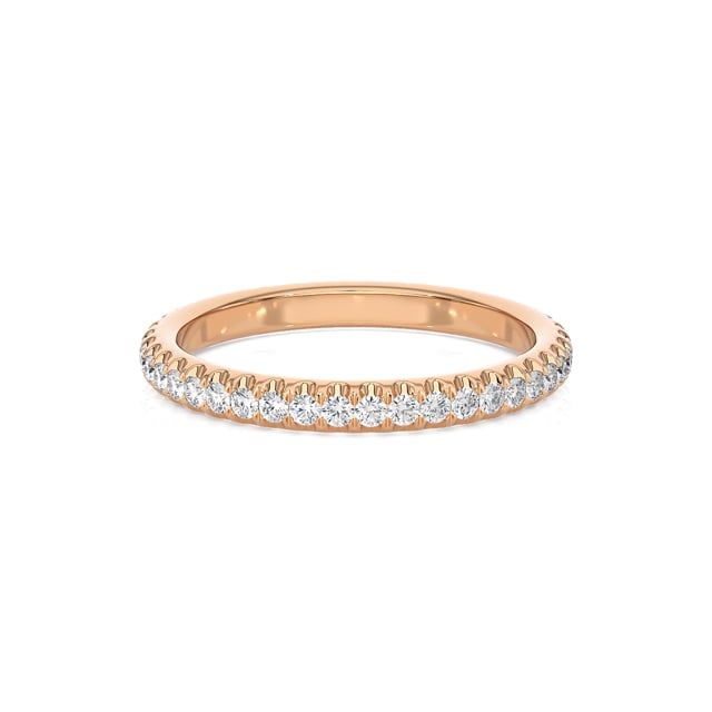 0.55 carat eternity ring (full set) in red gold with round lab grown diamonds