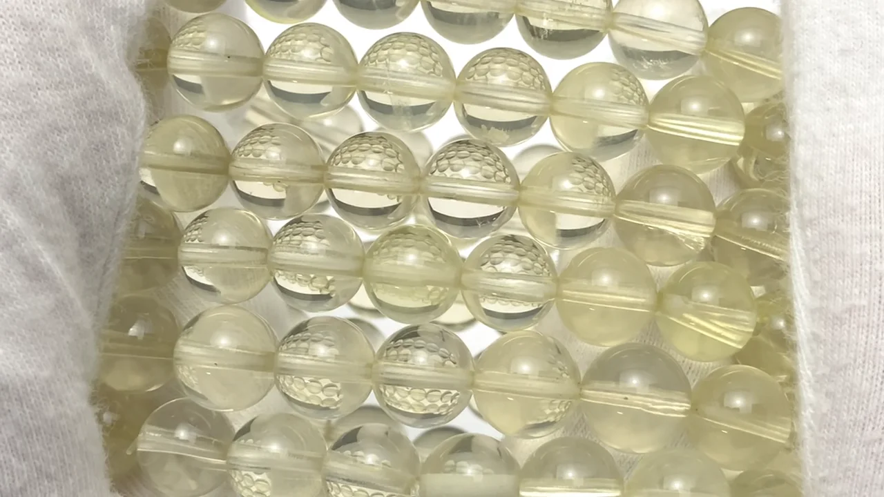 ブラジル産 宝石質レモンクォーツ ラウンド8mm 1連（ブレス）｜天然石