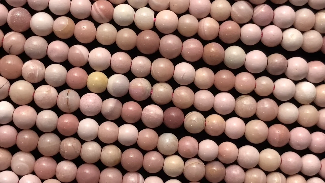 オーストラリア産ピンクオパール ラウンド4mm 1連｜天然石ビーズの卸