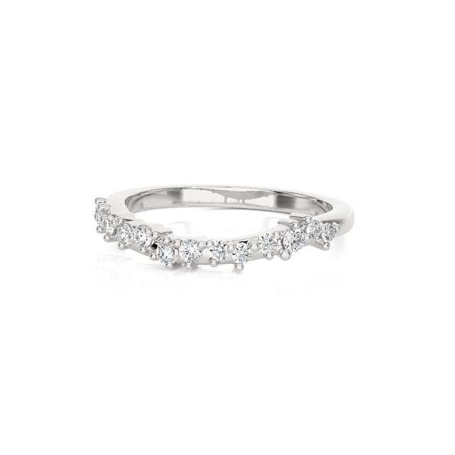 0.12 carat cluster alliance ring in white gold with round lab grown diamonds