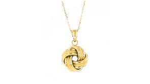 14kt Yellow Gold Love Knot Pendant Necklace