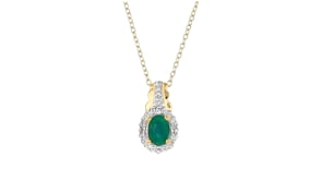 1.50 ct. t.w. Emerald Jewelry Set with White Topaz Accents Earrings and Pendant Necklace in 18kt Gold Over Sterling