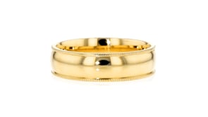 Mens 6mm 14kt Yellow Gold Milgrain Wedding Band