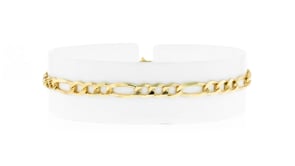 Mens 4.5mm 14kt Yellow Gold Figaro-Link Bracelet