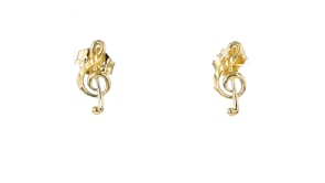 14kt Yellow Gold Musical G Clef Earrings