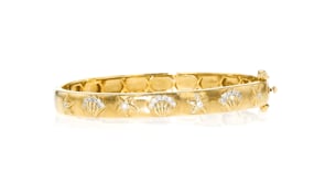 20 ct. t.w. Diamond Sea Life Bangle Bracelet in 18kt Gold Over Sterling