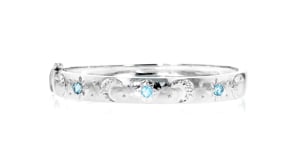 50 ct. t.w. Swiss Blue Topaz Celestial Bangle Bracelet in Sterling Silver