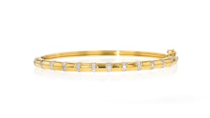 50 ct. t.w. Diamond Station Bangle Bracelet in 18kt Gold Over Sterling