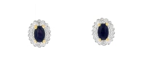 1.80 ct. t.w. Sapphire Jewelry Set with White Topaz Accents Earrings and Pendant Necklace in 18kt Gold Over Sterling