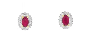1.70 ct. t.w. Ruby Jewelry Set with White Topaz Accents Earrings and Pendant Necklace in 18kt Gold Over Sterling