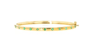 30 ct. t.w. Emerald Bangle Bracelet in 18kt Gold Over Sterling