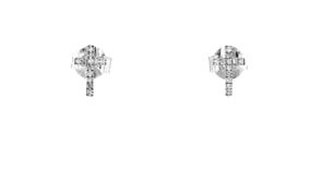 Cross Earrings with Diamond Accents in Sterling Silver