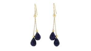 15.00 ct. t.w. Sapphire Double-Drop Earrings in 14kt Yellow Gold