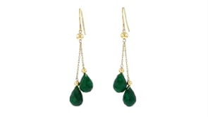 14.00 ct. t.w. Emerald Double-Drop Earrings in 14kt Yellow Gold
