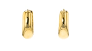 Italian 18kt Yellow Gold Oval Hoop Earrings