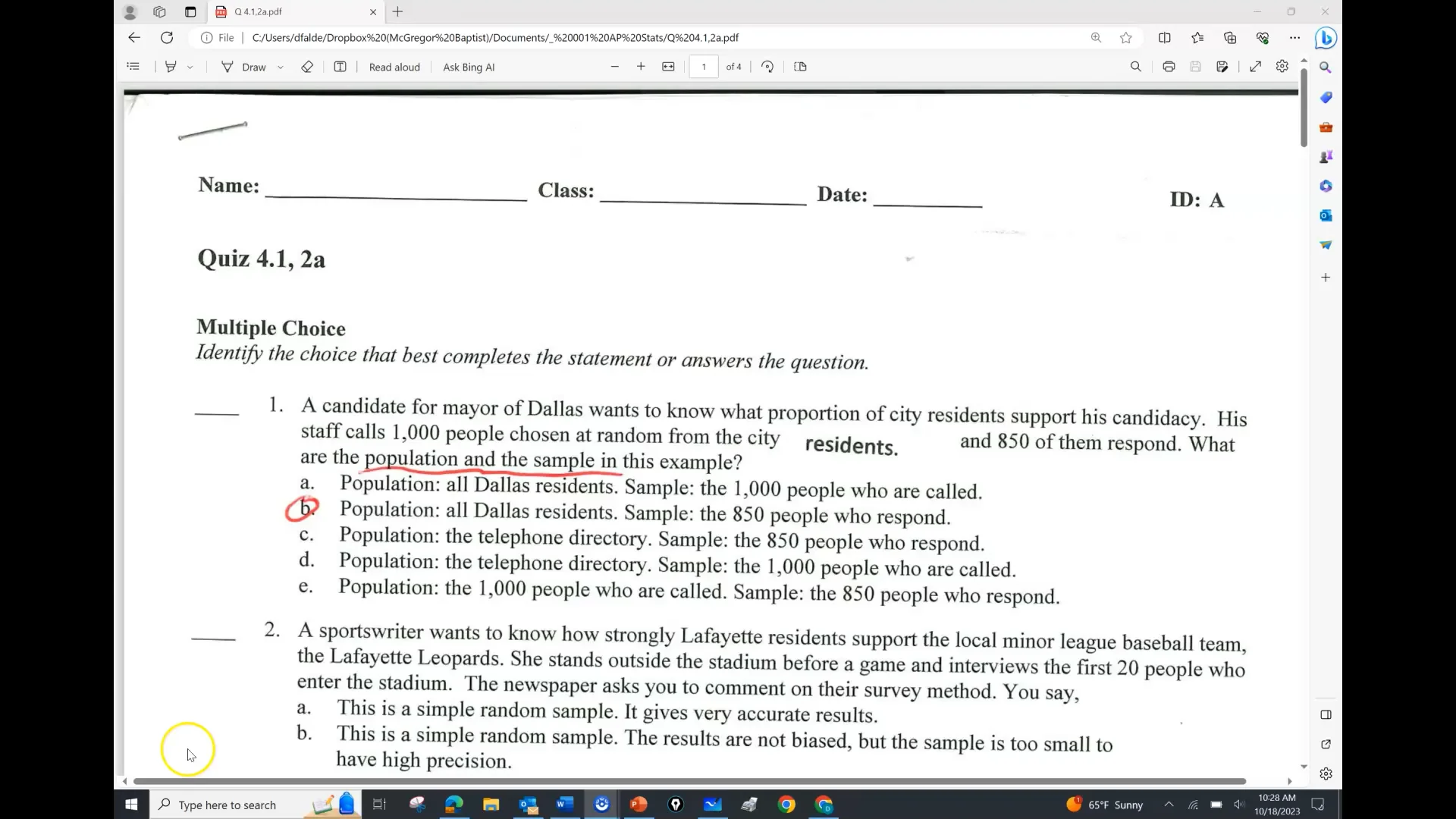ap stats ch 4 rev for test 23 on Vimeo