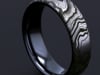 Men&rsquo;s Topography Pattern Wedding Band in Black Titanium, 6.5MM