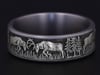 Men&rsquo;s Deer Fight Wedding Band, 7.5MM 