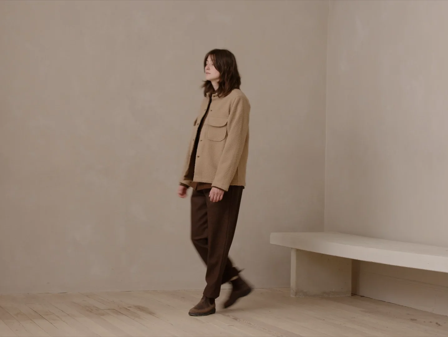 送料関税込 【NOEMOSEN】 Wood Grain Tassel Full Shirt Evan Kinori Field Shirt, Brushed Wool Twill, Natural – Glasswing