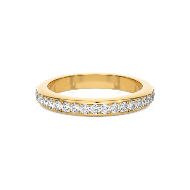 0.55 Karat Labordiamant Memoire Ring (rundherum besetzt) aus Gelbgold