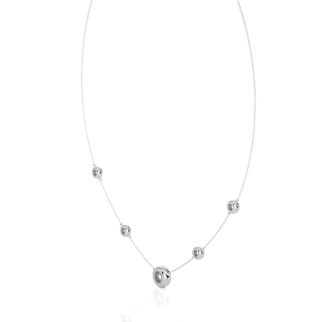 1.80 carat collier satellite en or blanc et diamants de laboratoire