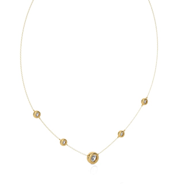 2.00 carat lab grown diamond satellite necklace in yellow gold