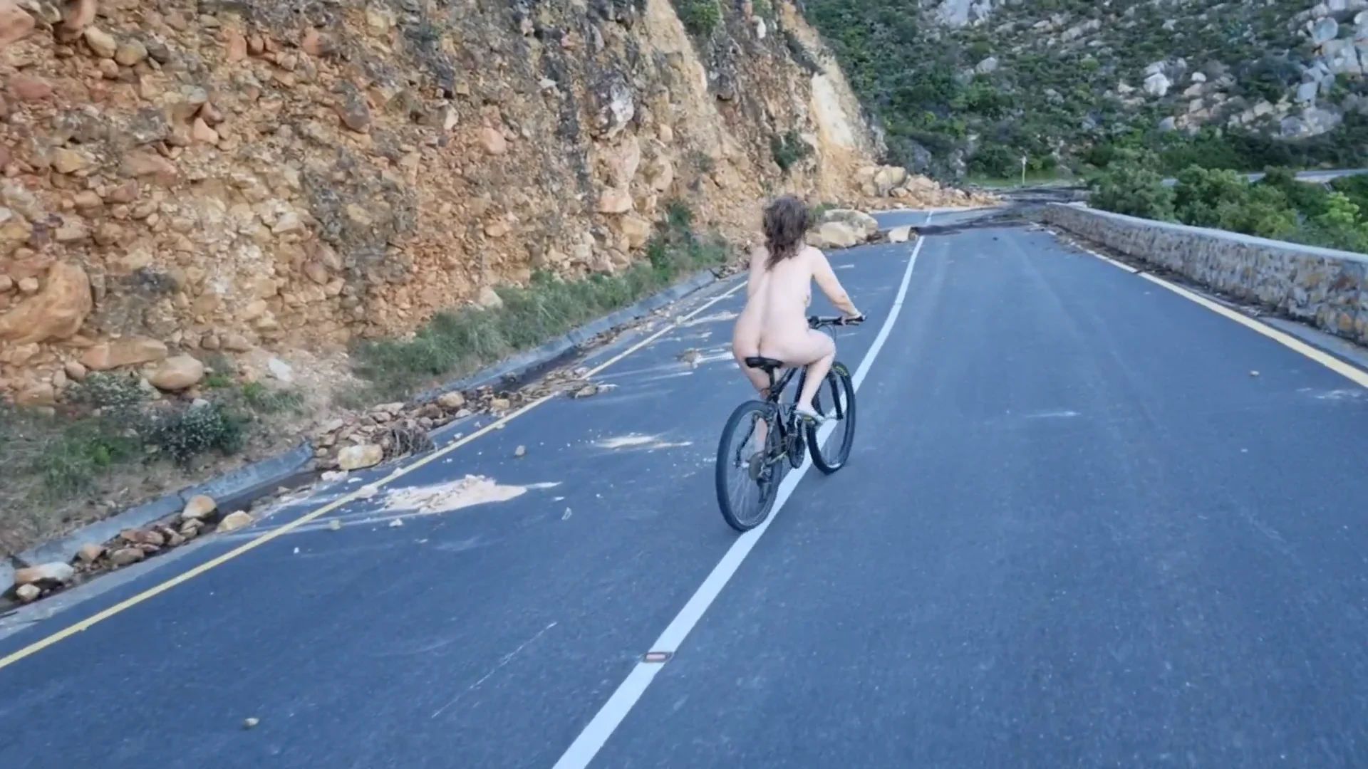 World Naked Bike Ride Cape Town check out the flood damage on Clerance drive in Western Cape  