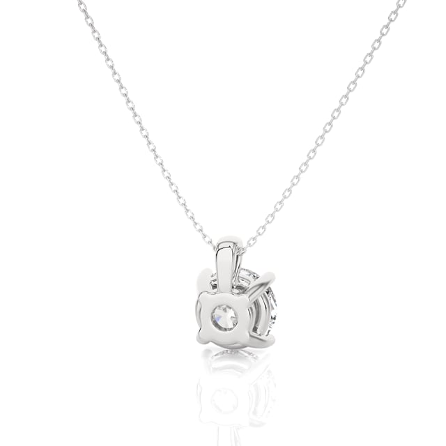 1.00 carat Pendentif solitaire en or blanc avec diamant de laboratoire rond