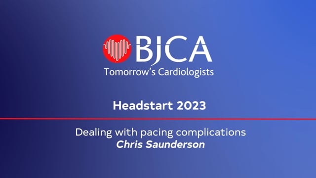 Headstart 2023: 06 - Chris Saunderson: Dealing with pacing complications